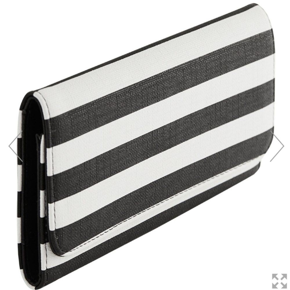 Kut from the Kloth black and white striped wallet NWOT